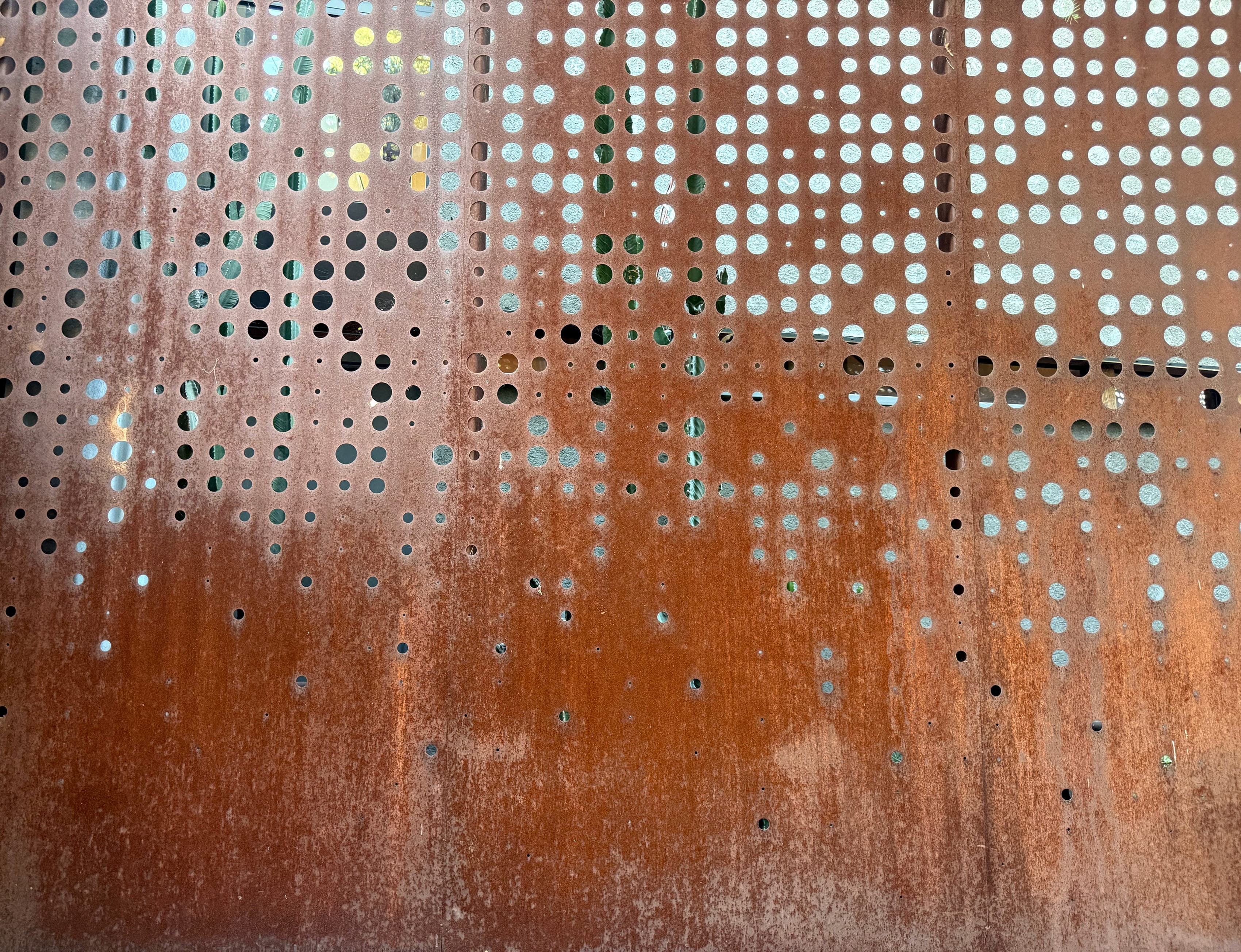 Weathered steel screen at Animal LA